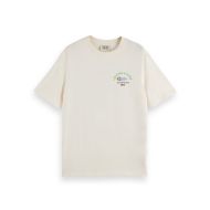 Picture of SCOTCH&SODA MEN'S REGULAR FIT FRONT AND BACK ARTWORK T-SHIRT IN WHITE 1