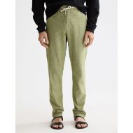 Снимка на SCOTCH&SODA MEN'S SEASONAL CORE - WARREN - STRAIGHT FIT COTTON LINEN JOGGER IN DARK GREEN 4