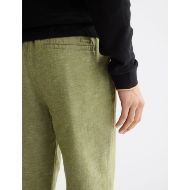 Снимка на SCOTCH&SODA MEN'S SEASONAL CORE - WARREN - STRAIGHT FIT COTTON LINEN JOGGER IN DARK GREEN 6