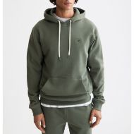 Picture of SCOTCH&SODA MEN'S SEASONAL CORE - REGULAR FIT LOGO BADGE HOODIE IN DARK GREEN 4