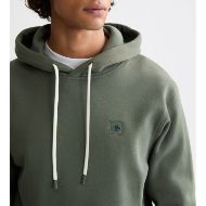 Picture of SCOTCH&SODA MEN'S SEASONAL CORE - REGULAR FIT LOGO BADGE HOODIE IN DARK GREEN 6