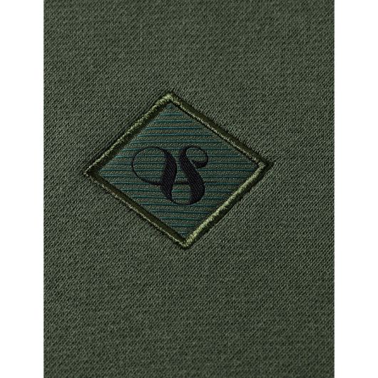 Picture of SCOTCH&SODA MEN'S SEASONAL CORE - REGULAR FIT LOGO BADGE HOODIE IN DARK GREEN 3