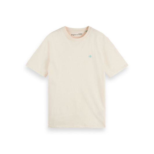 Picture of SCOTCH&SODA MEN'S SEASONAL CORE - REGULAR FIT LOGO T-SHIRT IN WHITE 1