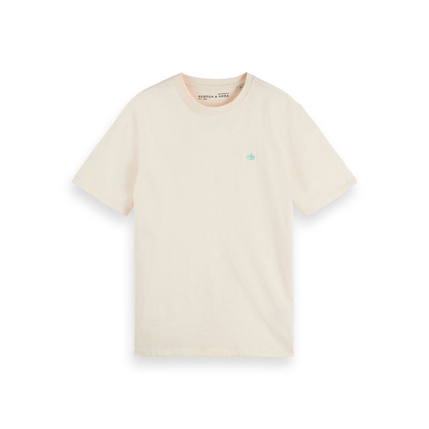 Picture of SCOTCH&SODA MEN'S SEASONAL CORE - REGULAR FIT LOGO T-SHIRT IN WHITE