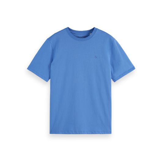 Picture of SCOTCH&SODA MEN'S SEASONAL CORE - REGULAR FIT LOGO T-SHIRT IN BLUE 1