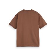 Picture of SCOTCH&SODA MEN'S SEASONAL CORE - RELAXED FIT LOGO T-SHIRT IN MEDIUM BROWN 2