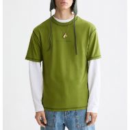 Picture of SCOTCH&SODA MEN'S SEASONAL CORE - RELAXED FIT LOGO T-SHIRT IN DARK GREEN 4