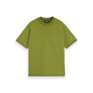 Picture of SCOTCH&SODA MEN'S SEASONAL CORE - RELAXED FIT LOGO T-SHIRT IN DARK GREEN 1