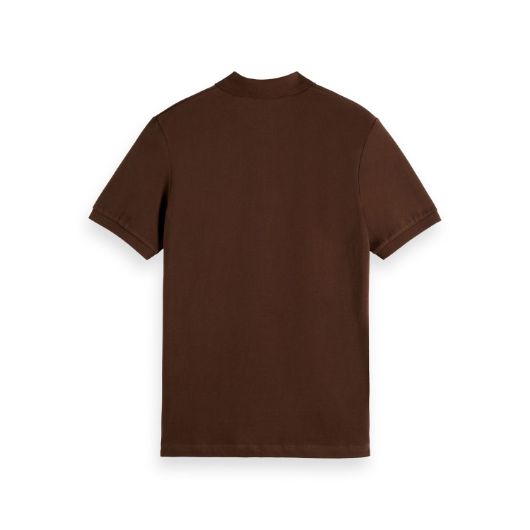 Picture of SCOTCH&SODA MEN'S SEASONAL CORE - REGULAR FIT POLO IN DARK BROWN 2