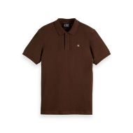 Picture of SCOTCH&SODA MEN'S SEASONAL CORE - REGULAR FIT POLO IN DARK BROWN 1