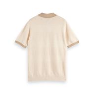 Picture of SCOTCH&SODA MEN'S REGULAR FIT KNITTED TONE ON TONE STRIPED POLO IN LIGHT BEIGE 2