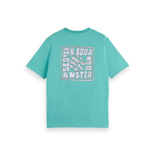 Picture of SCOTCH&SODA MEN'S REGULAR FIT FRONT AND BACK ARTWORK T-SHIRT IN DARK GREEN 2