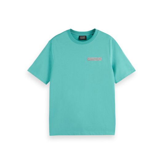 Picture of SCOTCH&SODA MEN'S REGULAR FIT FRONT AND BACK ARTWORK T-SHIRT IN DARK GREEN 1