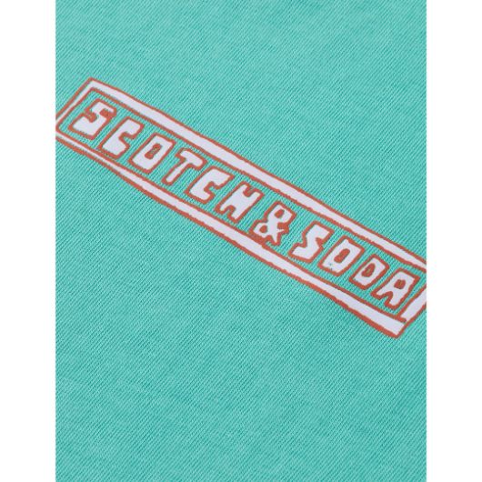 Picture of SCOTCH&SODA MEN'S REGULAR FIT FRONT AND BACK ARTWORK T-SHIRT IN DARK GREEN 3