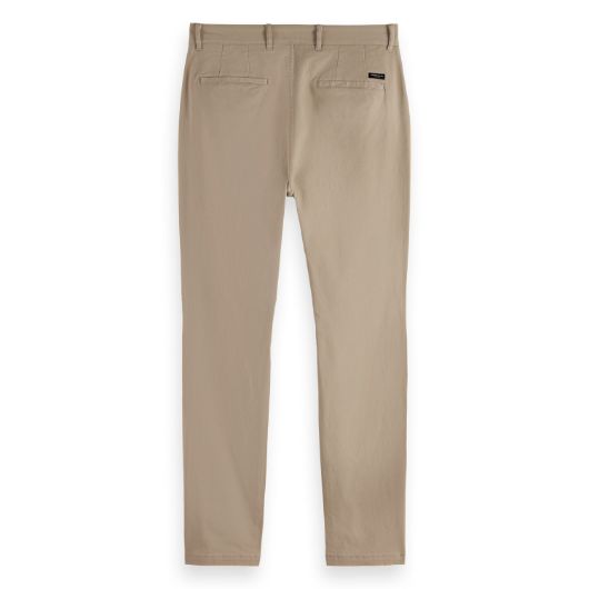 Снимка на SCOTCH&SODA MEN'S SEASONAL CORE - STUART - SLIM FIT WASHED COTTON BLEND CHINO IN MEDIUM BEIGE