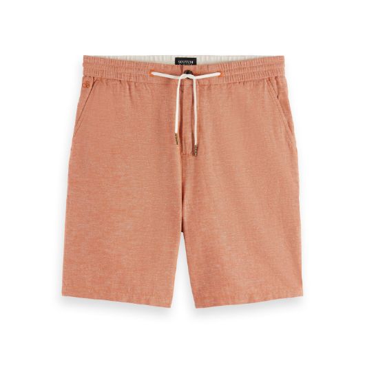 Снимка на SCOTCH&SODA MEN'S SEASONAL CORE - FAVE - COTTON LINEN BERMUDA IN MEDIUM BROWN 1