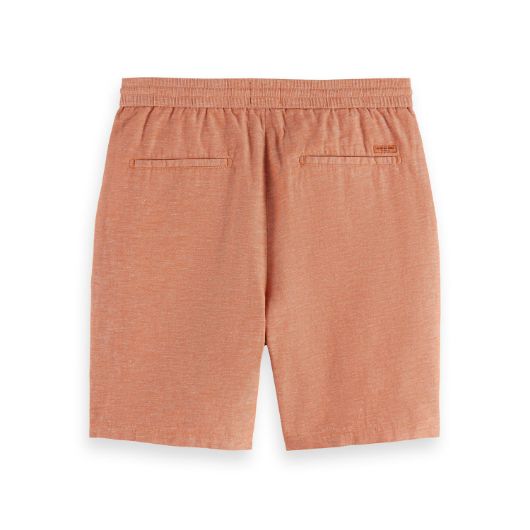 Снимка на SCOTCH&SODA MEN'S SEASONAL CORE - FAVE - COTTON LINEN BERMUDA IN MEDIUM BROWN 2
