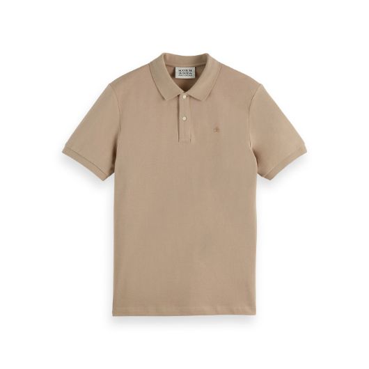 Picture of SCOTCH&SODA MEN'S SEASONAL CORE - REGULAR FIT POLO IN PLAZA TAUPE 1