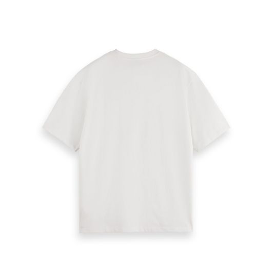 Снимка на SCOTCH&SODA MEN'S CORE - 3 CROSSES LOOSE FIT POCKET T-SHIRT IN WHITE
