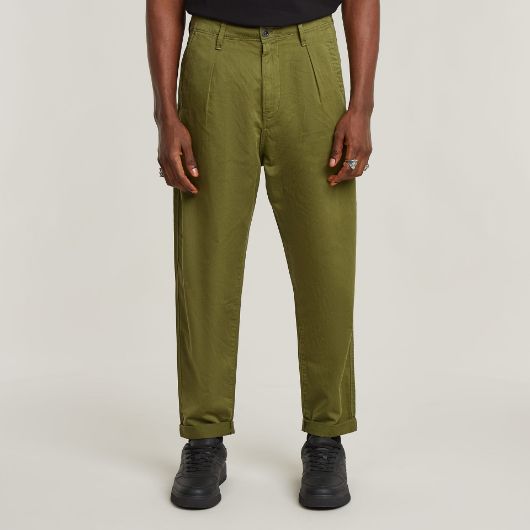 Снимка на G-STAR МЪЖКИ ПАНТАЛОН PLEATED CHINO RELAXED TAPERED В ЗЕЛЕНО
