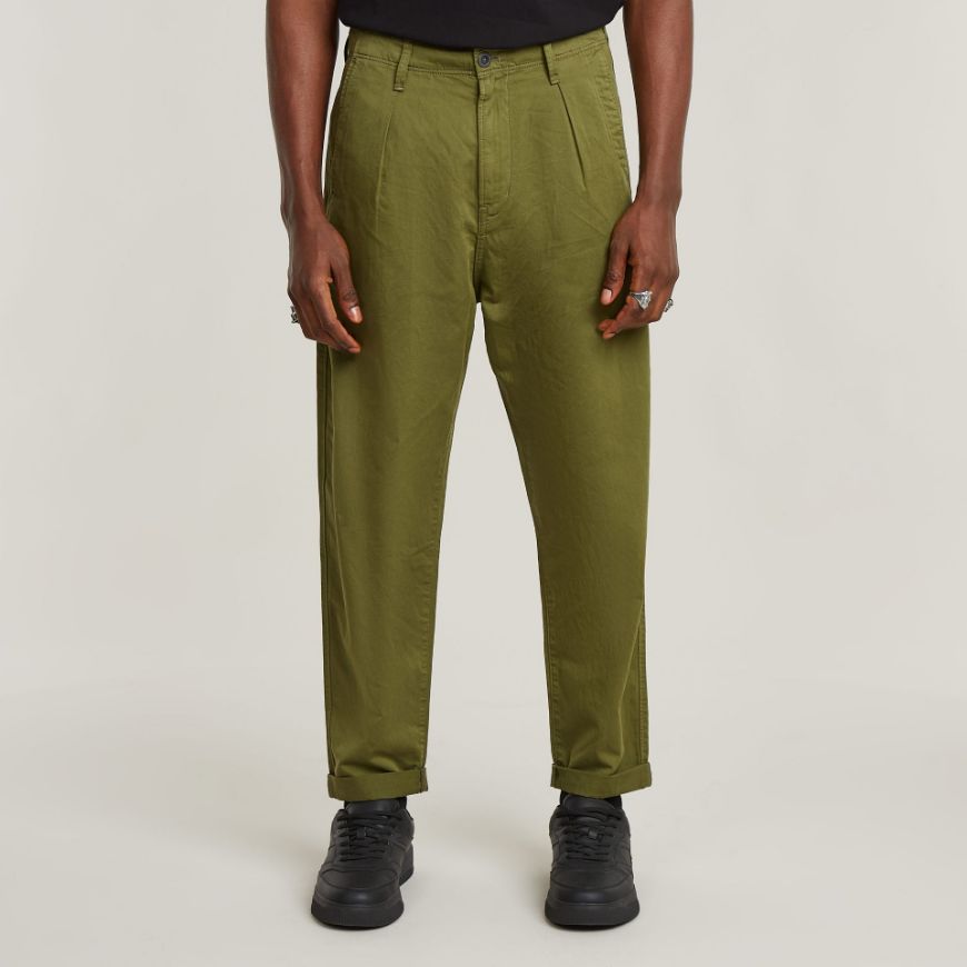 Снимка на G-STAR МЪЖКИ ПАНТАЛОН PLEATED CHINO RELAXED TAPERED В ЗЕЛЕНО
