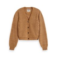Снимка на SCOTCH&SODA WOMEN'S CORE FUZZY RELAXED CARDIGAN IN TOBACCO MELANGE 1