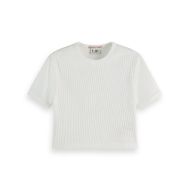Снимка на SCOTCH&SODA WOMEN'S CORE BABY RIB T-SHIRT IN WHITE 1
