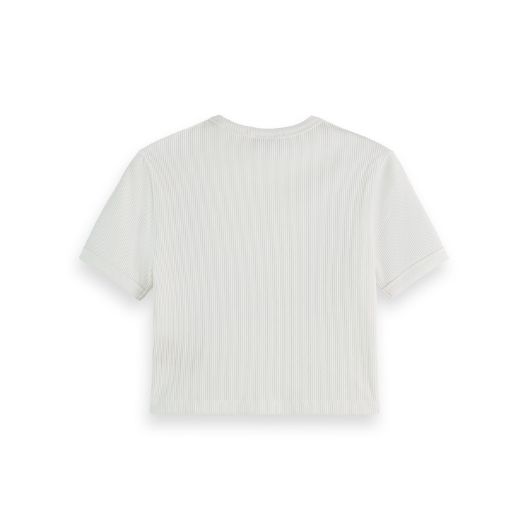 Снимка на SCOTCH&SODA WOMEN'S CORE BABY RIB T-SHIRT IN WHITE
