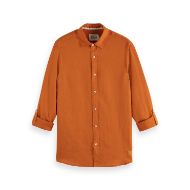 Снимка на SCOTCH&SODA MEN'S SEASONAL CORE - REGULAR FIT LINEN SHIRT IN MEDIUM RED 1