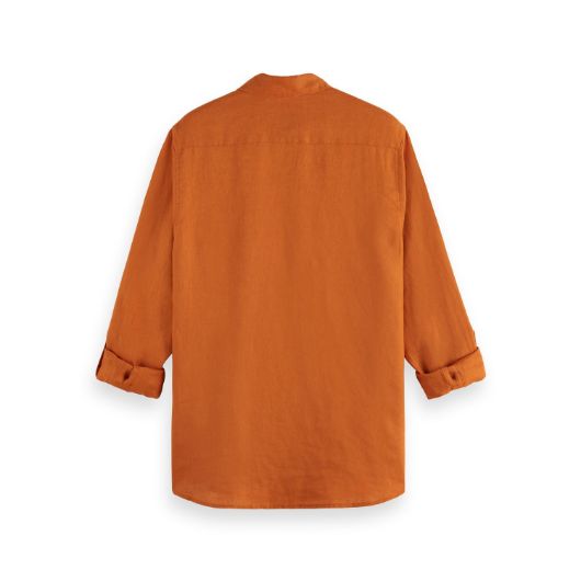 Снимка на SCOTCH&SODA MEN'S SEASONAL CORE - REGULAR FIT LINEN SHIRT IN MEDIUM RED