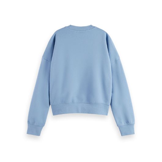 Снимка на SCOTCH&SODA WOMEN'S EMBROIDERED LOGO RELAXED FIT SWEATSHIRT IN FADED DENIM
