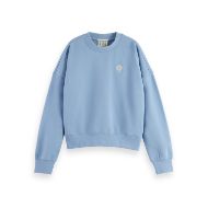Снимка на SCOTCH&SODA WOMEN'S EMBROIDERED LOGO RELAXED FIT SWEATSHIRT IN FADED DENIM 1