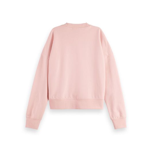 Снимка на SCOTCH&SODA WOMEN'S EMBROIDERED LOGO RELAXED FIT SWEATSHIRT IN BARELY THERE