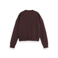 Снимка на SCOTCH&SODA WOMEN'S EMBROIDERED LOGO RELAXED FIT SWEATSHIRT IN CHOCOLATE PLUM 2