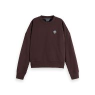 Снимка на SCOTCH&SODA WOMEN'S EMBROIDERED LOGO RELAXED FIT SWEATSHIRT IN CHOCOLATE PLUM 1