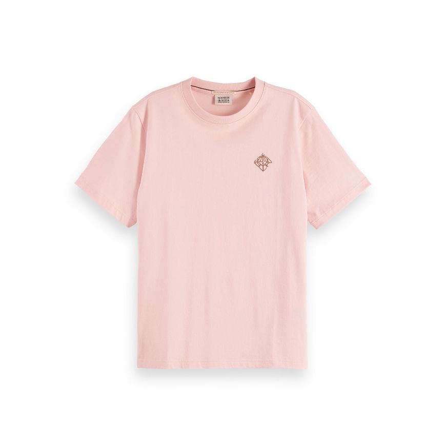 Снимка на SCOTCH&SODA WOMEN'S REGULAR FIT T-SHIRT WITH CHEST ARTWORK IN BARELY THERE