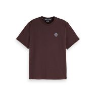 Снимка на SCOTCH&SODA WOMEN'S REGULAR FIT T-SHIRT WITH CHEST ARTWORK IN CHOCOLATE PLUM 1