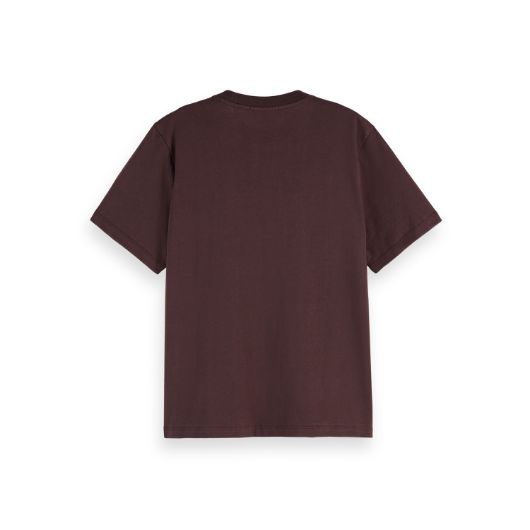 Снимка на SCOTCH&SODA WOMEN'S REGULAR FIT T-SHIRT WITH CHEST ARTWORK IN CHOCOLATE PLUM