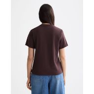 Снимка на SCOTCH&SODA WOMEN'S REGULAR FIT T-SHIRT WITH CHEST ARTWORK IN CHOCOLATE PLUM 7