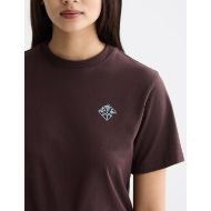 Снимка на SCOTCH&SODA WOMEN'S REGULAR FIT T-SHIRT WITH CHEST ARTWORK IN CHOCOLATE PLUM 4