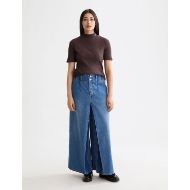 Снимка на SCOTCH&SODA WOMEN'S MOCK NECK RIB T-SHIRT IN CHOCOLATE PLUM 6