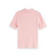Снимка на SCOTCH&SODA WOMEN'S MOCK NECK RIB T-SHIRT IN BARELY THERE 2