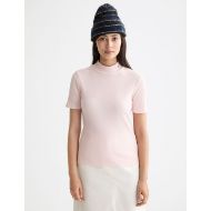 Снимка на SCOTCH&SODA WOMEN'S MOCK NECK RIB T-SHIRT IN BARELY THERE 5