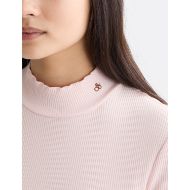 Снимка на SCOTCH&SODA WOMEN'S MOCK NECK RIB T-SHIRT IN BARELY THERE 4