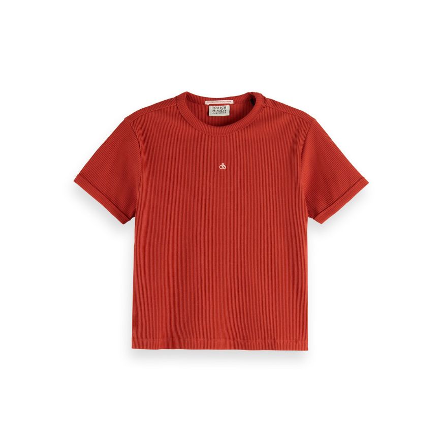 Снимка на SCOTCH&SODA WOMEN'S BABY RIB T-SHIRT IN KETCHUP
