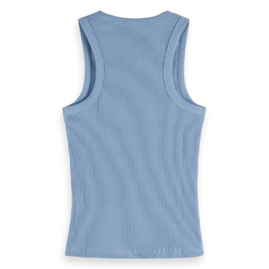 Снимка на SCOTCH&SODA WOMEN'S RIB RACER TANK IN FADED DENIM