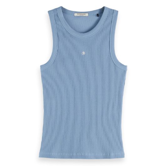 Снимка на SCOTCH&SODA WOMEN'S RIB RACER TANK IN FADED DENIM