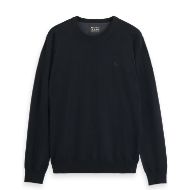 Picture of SCOTCH&SODA MEN'S CORE - VISCOSE PULLOVER CREWNECK IN BLACK 1