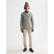 Снимка на SCOTCH&SODA MEN'S DENIM WASHED LONG SLEEVE HENLEY WITH CHAMBRAY DETAILS IN GREY 7