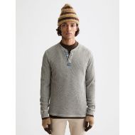 Снимка на SCOTCH&SODA MEN'S DENIM WASHED LONG SLEEVE HENLEY WITH CHAMBRAY DETAILS IN GREY 4